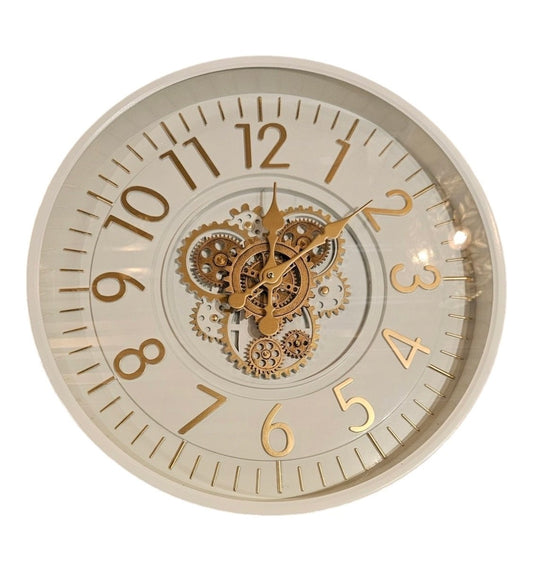 GEAR CLOCK DIA53*8CM BADIA WHITE