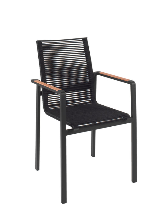 ARUBA ALU BLACK – TEAK ARMREST