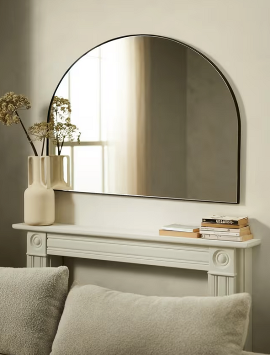 ALU SPIEGEL ARCHED HORIZONTAL BLACK