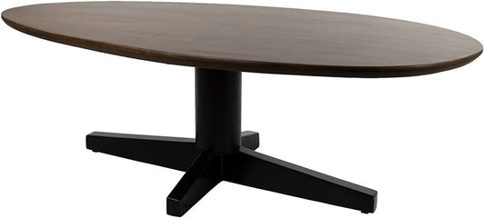 SALONTAFEL 130, ORGANISCH, POOT ZWART, MANGO BROWN WALNUT - TAURUS TABLE COLLECTION