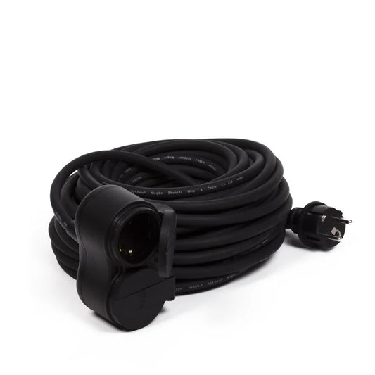 VERLENGSNOER + RA 3X1.5 10 METER 2 STEKKERS NEOPREEN