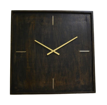 SQUARE SMOKED MANGO WALLCLOCK 51*51*2.5CM