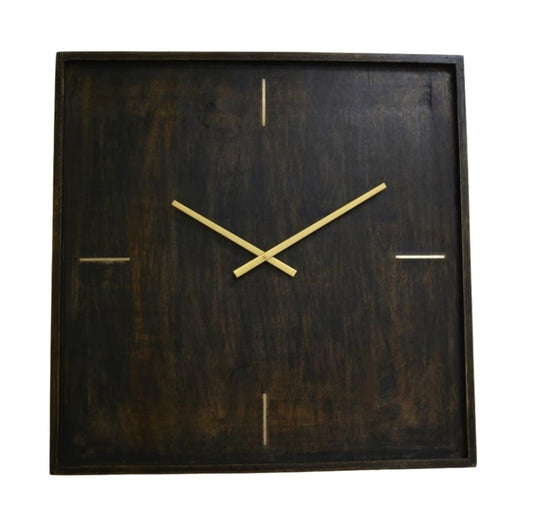 SQUARE SMOKED MANGO WALLCLOCK 51*51*2.5CM