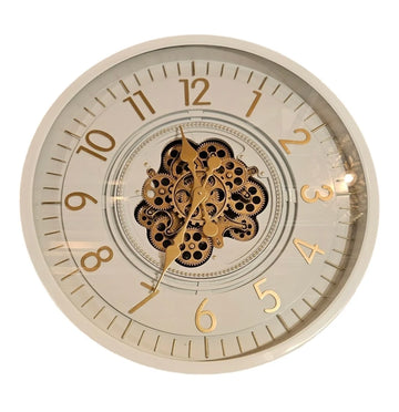 GEAR CLOCK DIA66*9.5CM ALGUA WHITE