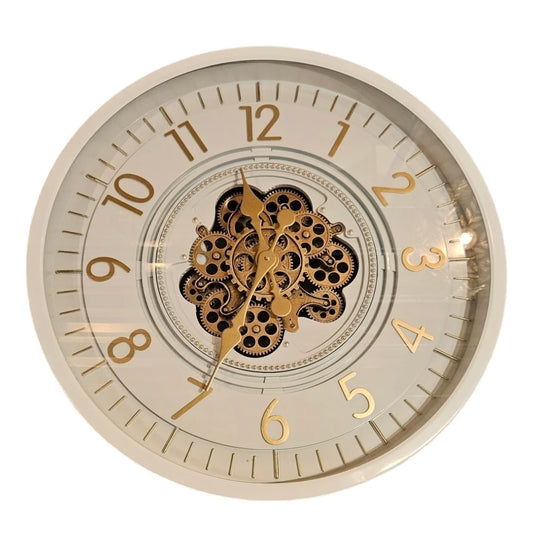 GEAR CLOCK DIA66*9.5CM ALGUA WHITE