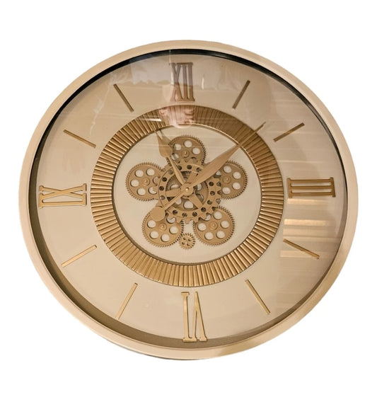 GEAR CLOCK DIA70*8CM CREAM ROMAN