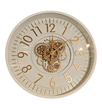 GEAR CLOCK DIA53*8CM BADIA WHITE