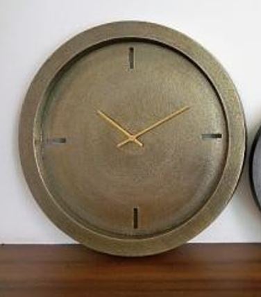 BOWL CUTOUT CAST ALU BRASS ANTIQ WALLCLOCK DIA55*2.5