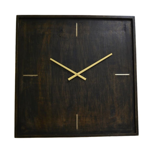 SQUARE SMOKED MANGO WALLCLOCK 61*61*2.5CM