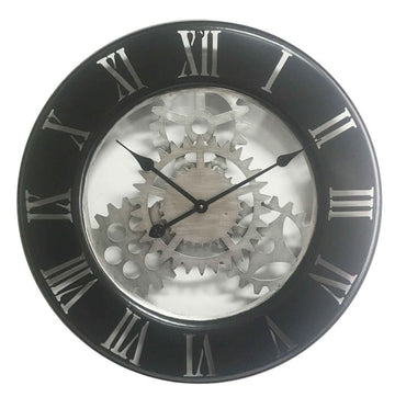 WALL CLOCK CLOSE VINTAGE MECHANICAL GEAR CLOCK DIA 63X4.5CM