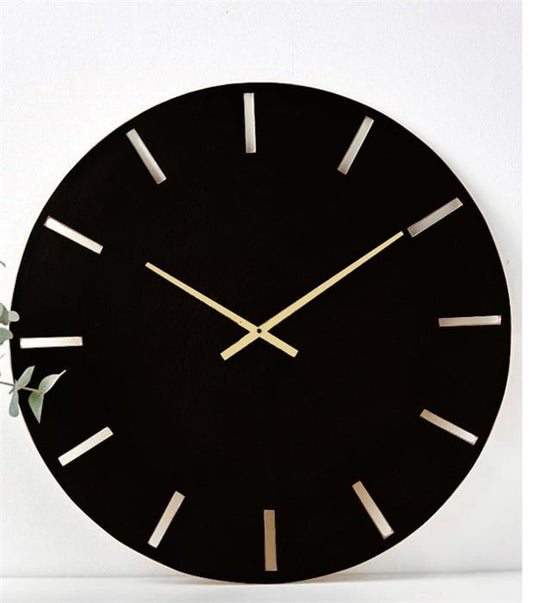 CUTOUT CAST ALU BLACK WALLCLOCK DIA58*1CM