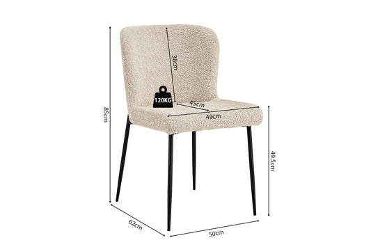 STOEL 'LISA' BOUCLÉ BEIGE