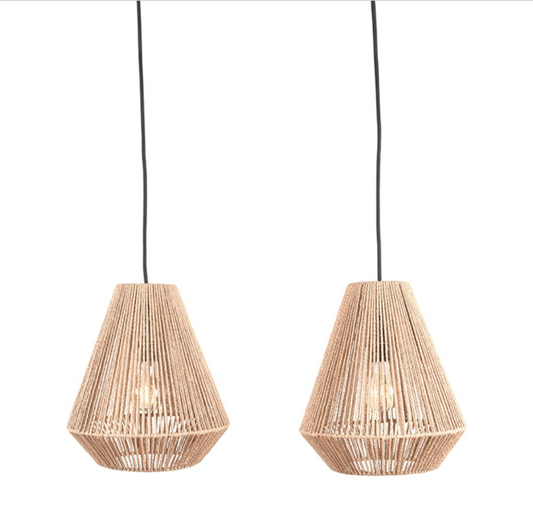 HANGLAMP IBIZA DIAMOND 2-LICHTS 80X33X150 CM