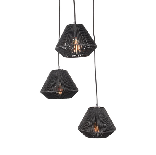 HANGLAMP IBIZA DIAMOND 3-LICHTS 30X30X150 CM