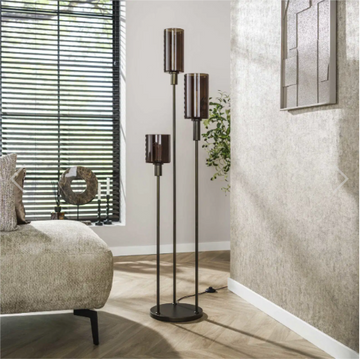 VLOERLAMP SEPIORA GETRAPT 3-LICHTS / SIENNA BRUIN