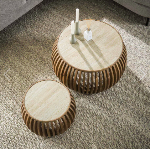 SALONTAFEL NUOVO CURVE SET VAN 2 / MASSIEF MANGO ZAND