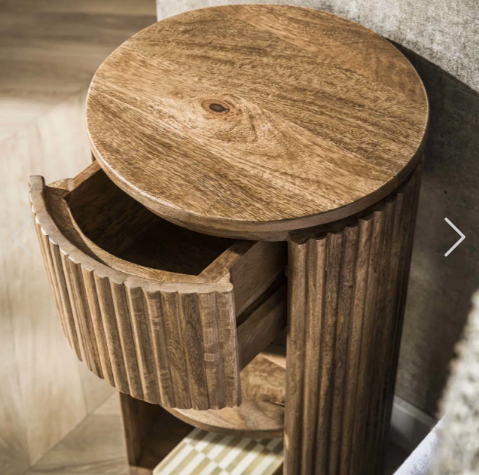 NACHTKASTJE WAVE XS ROND 1 LADE / MASSIEF MANGO ZAND