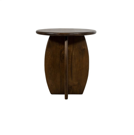 BIJZETTAFEL Ø50, MANGO BROWN WALNUT - BELLY TABLE COLLECTION