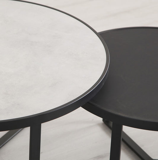 EMILIA SALONTAFEL - ROND - SET VAN 2 - UNLIMITED LAMINATE COLLECTION