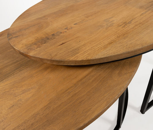 LEIPZIG SALONTAFEL OVAAL, SET VAN 2, SMOOTH NATURAL - MUST HAVE COLLECTION