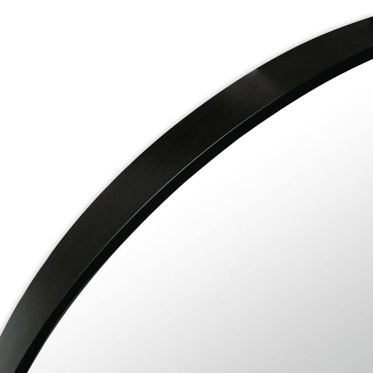 ALU SPIEGEL ZWART ROND
