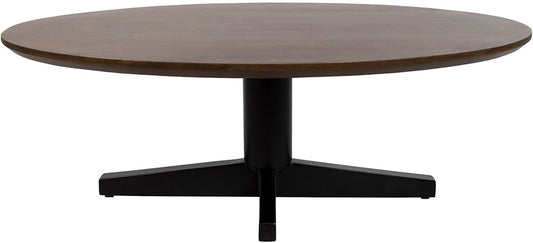 SALONTAFEL 130, OVAAL, POOT ZWART, MANGO BROWN WALNUT - SCORPIO TABLE COLLECTION