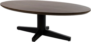 SALONTAFEL 130, OVAAL, POOT ZWART, MANGO BROWN WALNUT - SCORPIO TABLE COLLECTION