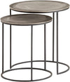 SOCHI BIJZETTAFEL SET VAN 2, NICKEL ANTIQUE - ALLURE ALU COLLECTION