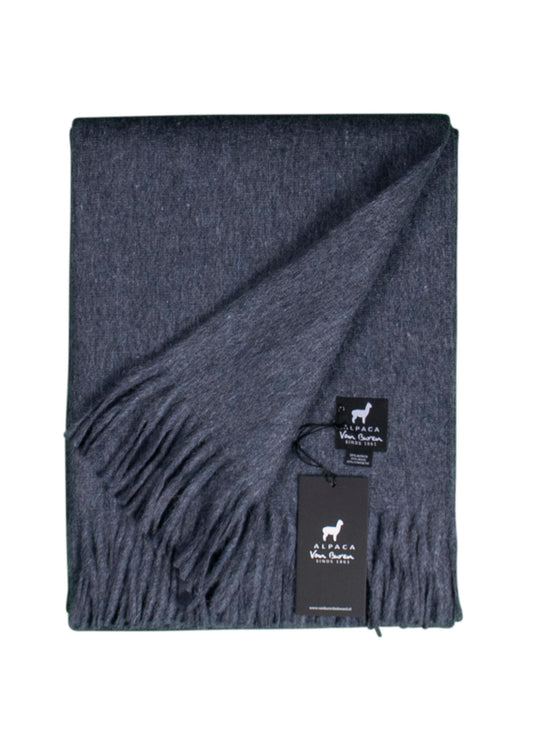 ALPAKA PLAID - DONKERBLAUW - 200X150CM - NEW!
