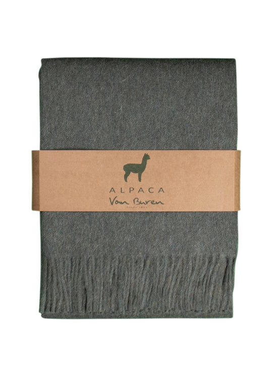 ALPAKA PLAID - DONKERGROEN - 200X150CM - NEW!