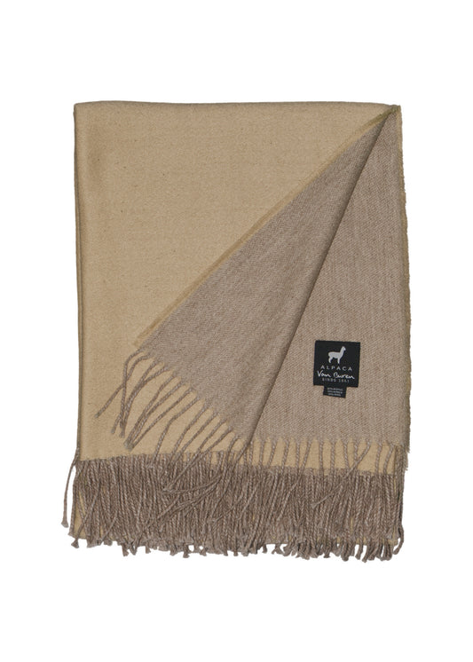 LICHTE ALPAKA PLAID - CAMEL - 175X135CM