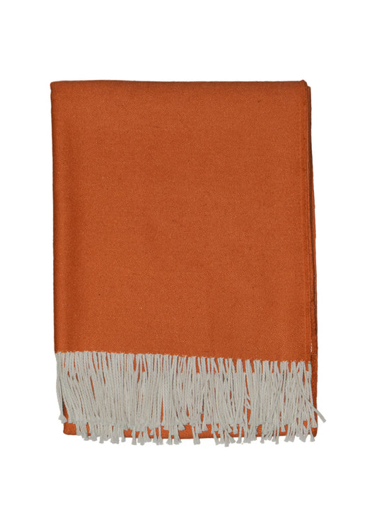 LICHTE ALPAKA PLAID - ORANJE - 175X135CM