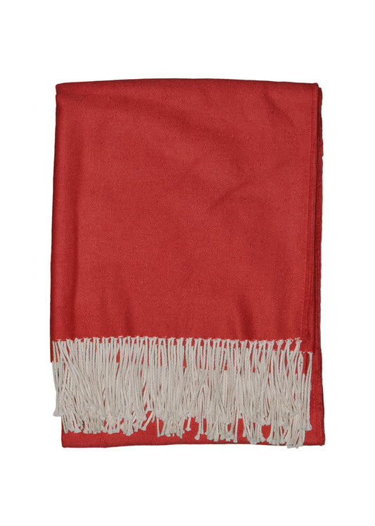 LICHTE ALPAKA PLAID - ROOD - 175X135CM