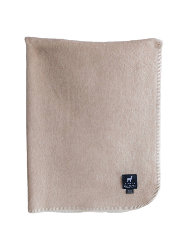 WIEGDEKEN ALPACAWOL - LICHTBEIGE - 100X75CM