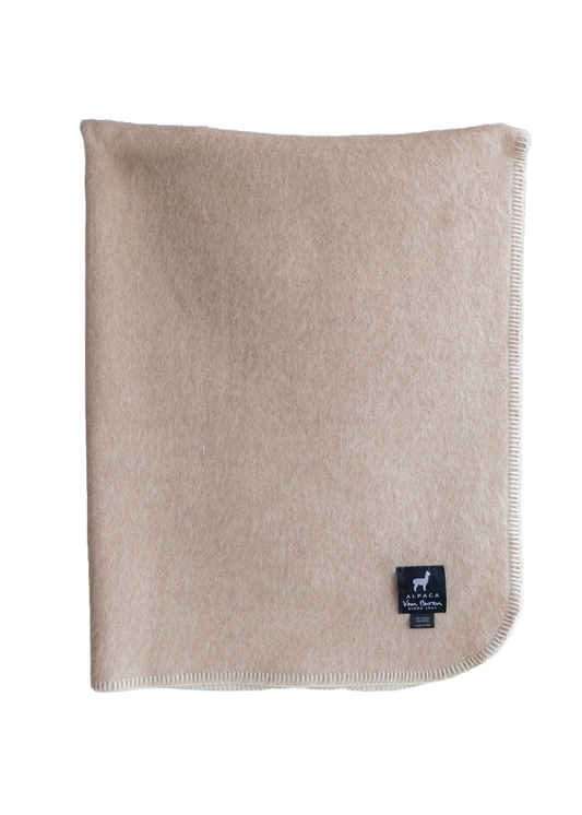 WIEGDEKEN ALPACAWOL - LICHTBEIGE - 100X75CM